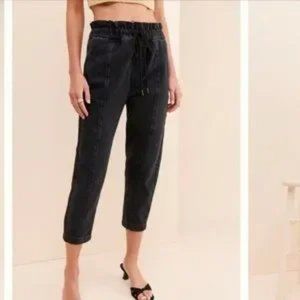 Pistola Cam Cropped Paperbag Jeans - Small